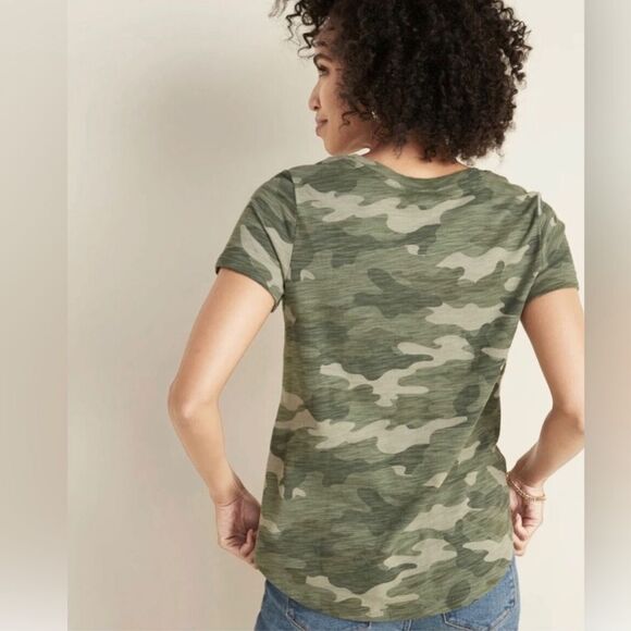 Old Navy Everywhere Green Camo Short Sleeve Slub T-Shirt Large NEW - Picture 4 of 10